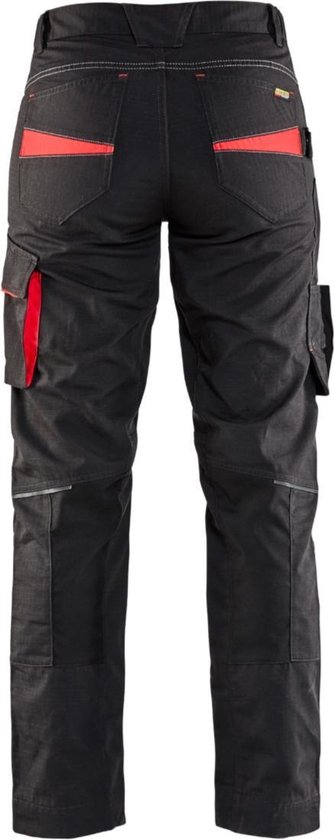 Blaklader 7195 Pantalon de Travail Femme Stretch Zwart/Rouge