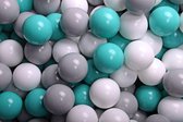 MeowBaby® Ballenbak ballen 100 stuks - Grijs, Wit, Turquise