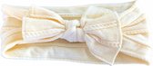 Joe's - Baby Haarband Strik - Créme/Wit - Stof & Elastiek