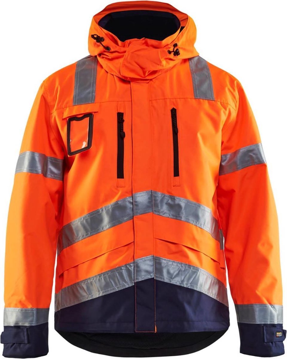 Blåkläder 4837-1977 Jack Ongevoerd High Vis Oranje/Marineblauw maat 5XL