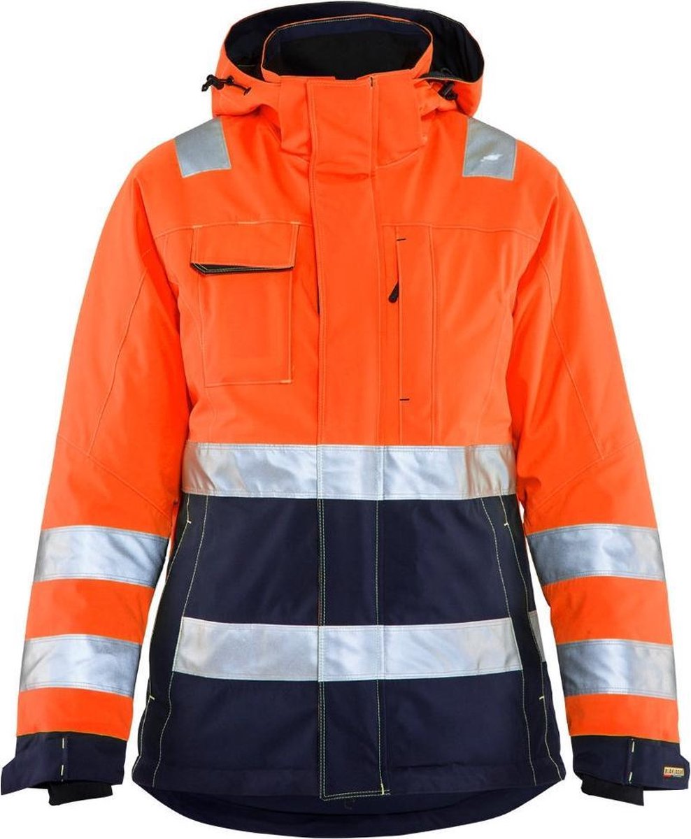 Blåkläder 4872-1987 Dames Winterjas High Vis Oranje/Marineblauw maat XXL