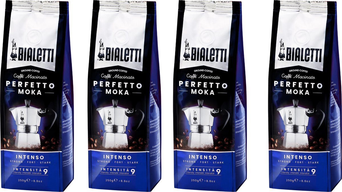 Goedkoopste Bialetti Moka Intenso gemalen koffie - 4 x 250 gram