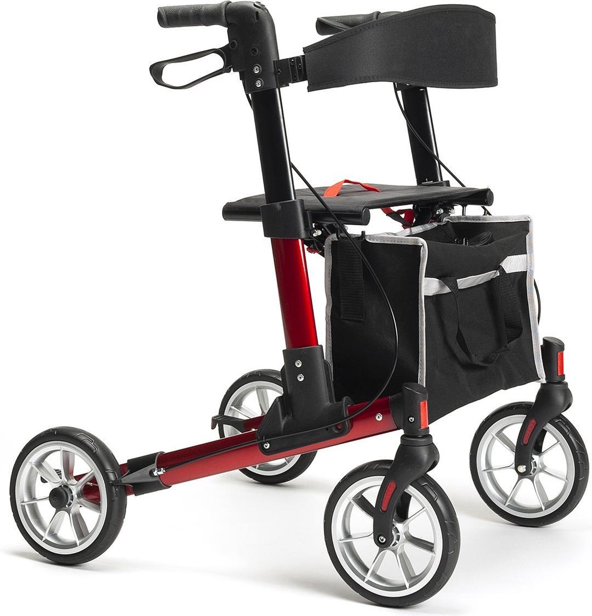 Goedkoopste Vermeiren rollator - Lichtgewicht - Opvouwbaar - Voor binnen en buiten - Rood