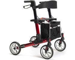 Vermeiren rollator - Lichtgewicht - Opvouwbaar - Voor binnen en buiten - Rood