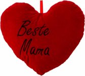 Hartkussen rood Best Mama b = 33cm h = 25cm