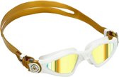 Aqua Sphere Kayenne Small - Zwembril - Volwassenen - Gold Titanium Mirrored Lens - Wit/Goud