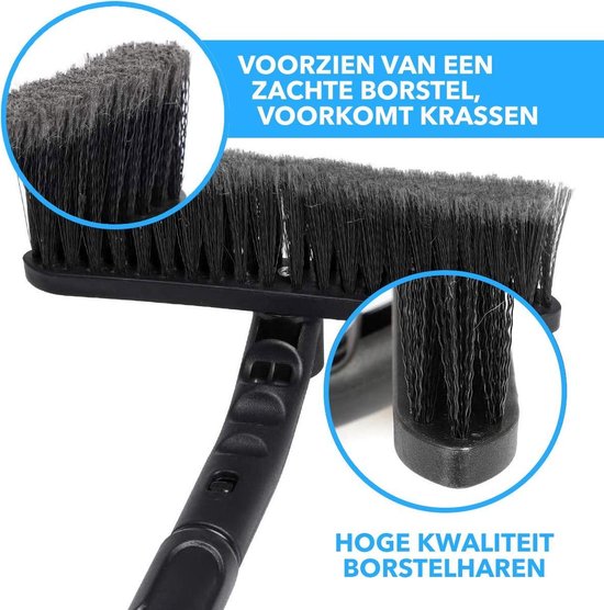 Grattoir à glace - Balayeuse à neige - Grattoir à glace avec poignée - Grattoir à vitre - Balayage à neige - Fenêtre de voiture - Hiver - Grattoir - Sans neige - Sans glace - Verre - Poignée extensible