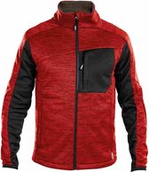 DASSY Convex D-Flex Fleece Werktrui met Rits Rood/Zwart