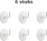 6x Ophanghaakjes zelfklevend wit/goud - Plakhaakjes voor keuken en badkamer - Handdoekhaakjes - Plakhaak handdoeken - Plakhaken gang - Ophanghaken muur