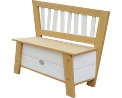 AXI Corky Opbergbank voor kinderen - Zitbank in Wit/Bruin van hout - 116x37x84cm