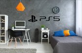 Muursticker Playstation 5 logo 120x27cm | Zwart | Stickertoko.nl