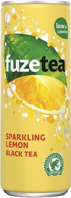 Frisdrank Fuze tea black | Blik 24 x 25 cl