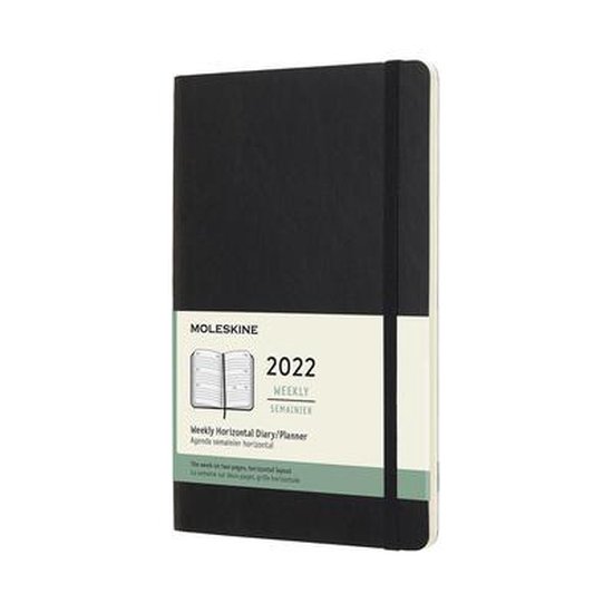 Moleskine 2022 Weekly Horizontal Planner, 12m, Large, Black, Soft Cover (5 X 8.25)