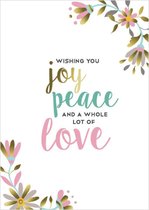Christelijke kerstkaarten | Voordeelpakket | 10 kerstkaarten met enveloppen | Joy peace love wit | MajesticAlly