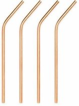 Drinking Straws / Rietjes - RVS Copper / Koper - 4 stuks