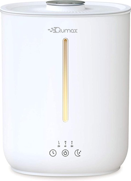 5. Qumax Luchtbevochtiger met Aromatherapie Humidifier wit