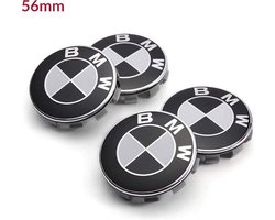 BMW naafdoppen 56mm Zwart Wit (Centercaps / Velgdop / 36136850834 )
