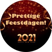 Prettige Feestdagen 2021 Etiketten - Wensetiketten - Cadeau etiketten - 40 mm 200 st