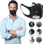 5 X Uitwasbare mondmasker met uitlaat ventiel / zwart met ventiel mondkapje mondmasker