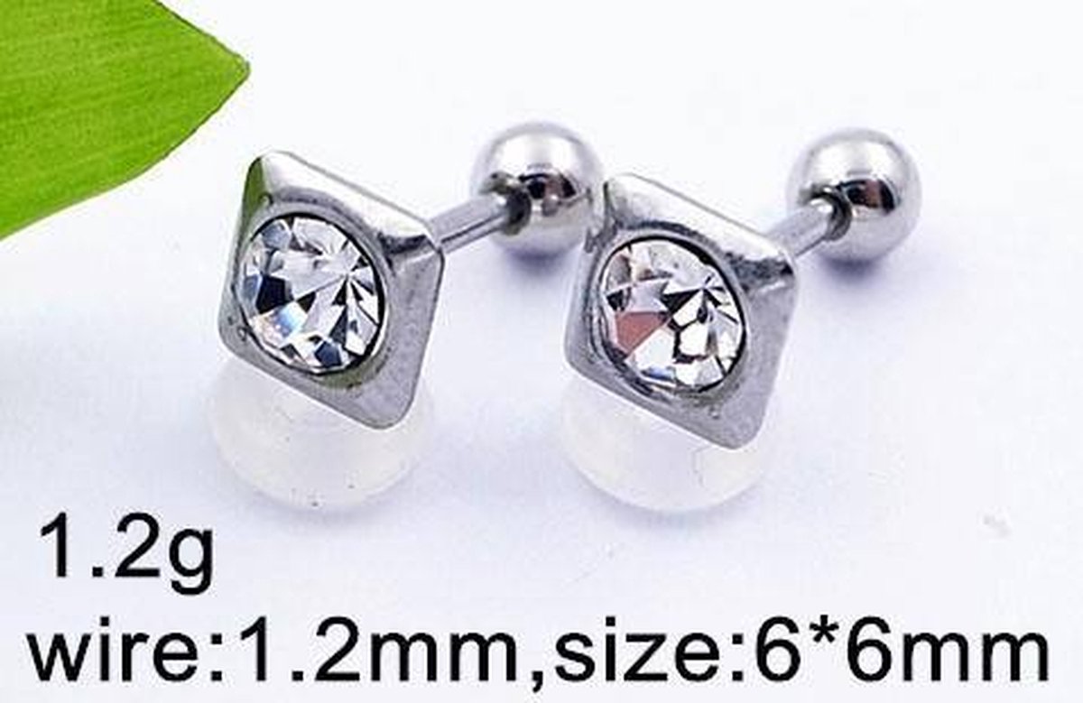 Aramat Jewels | Piercings | Transparante Steen Tragus Piercing | | | |6mm | Staal | Volwassenen | Verkleurd niet
