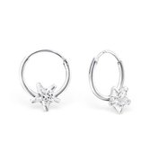 Aramat jewels ® - 925 sterling zilveren kinder oorringen met zirkonia ster transparant