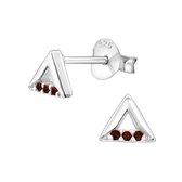 Aramat jewels ® - 925 sterling zilveren kinder oorbellen driehoek zilver zirkonia 5mm