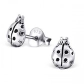 Aramat jewels ® - 925 sterling zilveren oorbellen lieveheersbeestje zilver