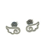Aramat jewels ® - Stalen zilveren oorbellen vleugels