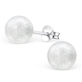 Aramat jewels ® - Zilveren pareloorbellen zijde wit 925 zilver parel 8mm