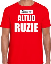 Rood fout Kerstshirt / t-shirt - Kerst is altijd ruzie - heren - Kerstkleding / Christmas outfit M