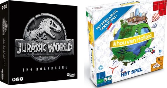 Afbeelding van het spel Spellenset - 2 stuks - Jurassic World the boardgame & Ik hou van Holland Bordspel