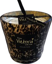 Victoria with Love - Kaars - Geurkaars - Dotted Camel - Medium - Gekleurd glas - Indoor
