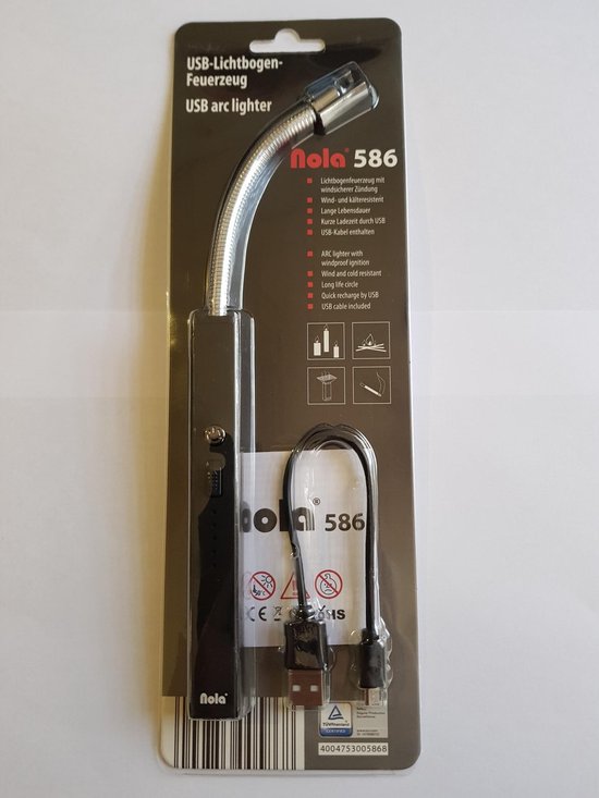 NOLA flexibele elektronische Keuken BBQ Aansteker - Extra lang - Extra heet 900 graden - Elektonische USB oplaad aansteker zwart - Nola