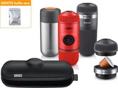 Wacaco Nanopresso Complete - Lava Red - GRATIS Kyboka® koffie etui - Voordeel set - NS Adapter - Barista Kit - Nanovessel - L-case - Portable espresso maker - Koffie machine - Nespresso® - Ca