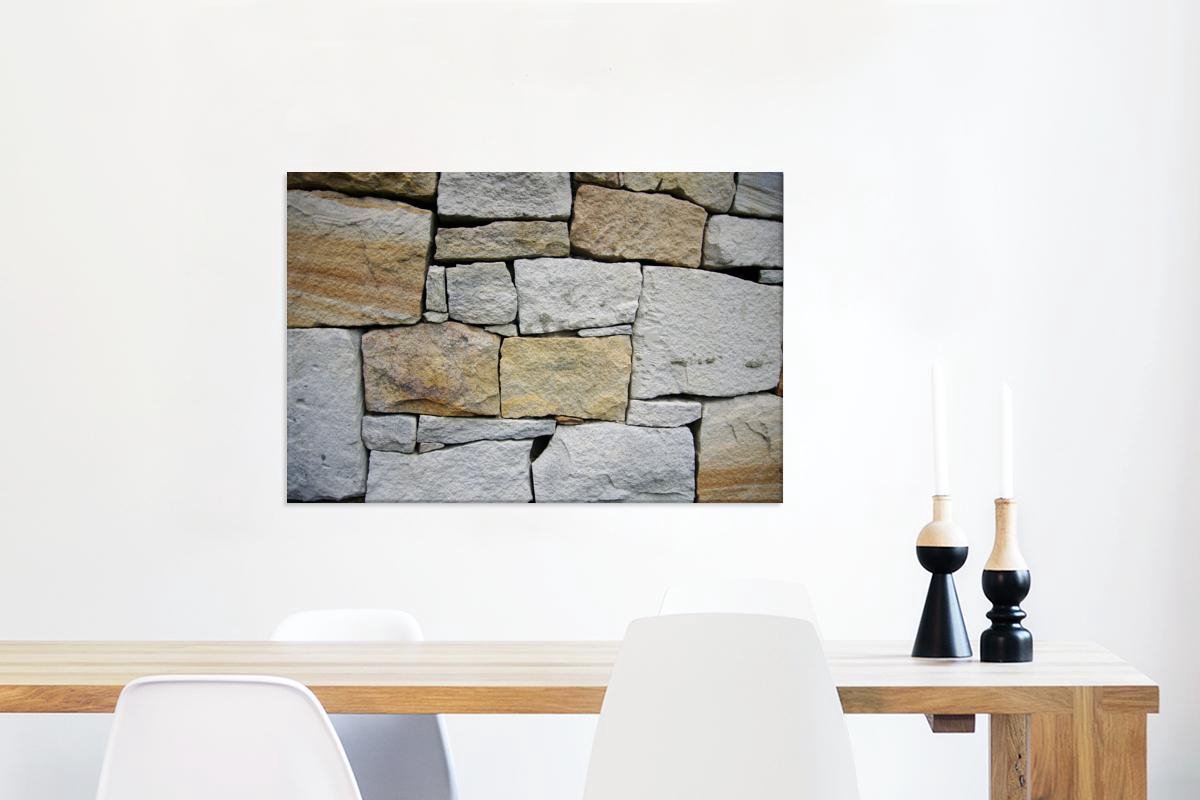 Canvas Schilderijen Stenen muur zonder cement 60x40 cm