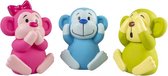 Duvo+ honden kauwspeelgoed Latex apen kleur roze 6,5x9,5x11,5cm, LET OP PER STUK, ALLEEN DE KLEUR ROZE WORD GELEVERD !!