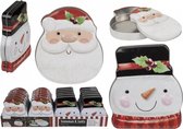 kerst cadeau box van metaal / giftbox metal / kado doosje / cadeauverpakking merry christmas sneewman - kerstman