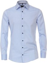 VENTI modern fit overhemd - lichtblauw (contrast) - Strijkvrij - Boordmaat: 39