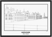 SKAVIK Hofvijver (torentje) - Den Haag Poster met houten lijst (zwart) 50 x 70 cm