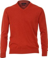 Casa Moda Sport Trui V-hals Oranje Pima Katoen Regular Fit - 6XL