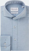 Michaelis Heren Overhemd Lichtblauw Twill Extreme Cutaway Slim Fit - 37