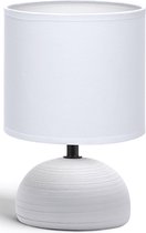 LED Tafellamp - Tafelverlichting - Aigi Conton 2 - E14 Fitting - Rond - Mat Grijs - Keramiek - BES LED