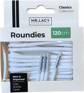 Mr. Lacy veters wit rond-roundies-high quality 120cm lang 5mm breed - Extra sterk - rond