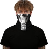 VMCA Unisex Naadloze Gezichtsmasker Mondbeschermer Bandana - Nekbeschermer Gezichtssjaal Motorfietsmasker Vismasker Voor Vrouwen Mannen – Skelet Zwart
