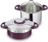 SEB - RVS Snelkookpan Set 5l + 7.5l + Glazen Deksel | P4635301