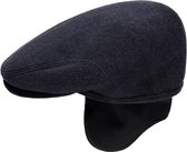 The English Hatter Mannen Flatcap Klassiek Oor Blauw Wol Maat: 55 cm