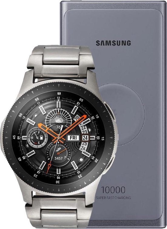 Samsung Galaxy Watch - met gratis powerbank - Smartwatch heren - 46 mm - Zilver - Samsung