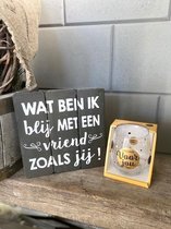 Cadeau pakket Vriend  grijs / Water-wijnglas Speciaal voor jou / vriendschap / liefde / cadeau / verjaardag / kerstmis / moederdag / vaderdag