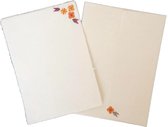 Set van 10 A5 formaat kaarten met enveloppen van handgeschept papier met bloemetjes