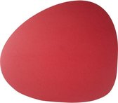 1x Skinnatur Placemat leder  – Salsa – rood – 46x40cm - gerecycleerd leer – tafeldecoratie - onderlegger